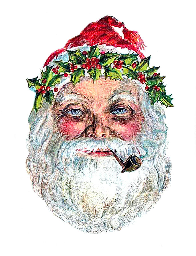 Santa head Digital Art by Long Shot