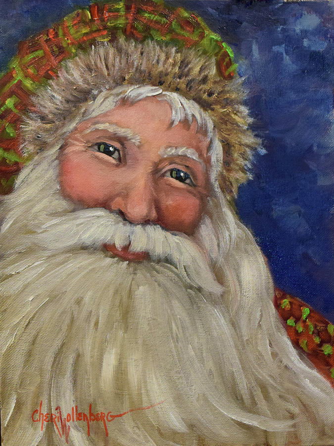 Santa III - Old World Santa Painting by Cheri Wollenberg