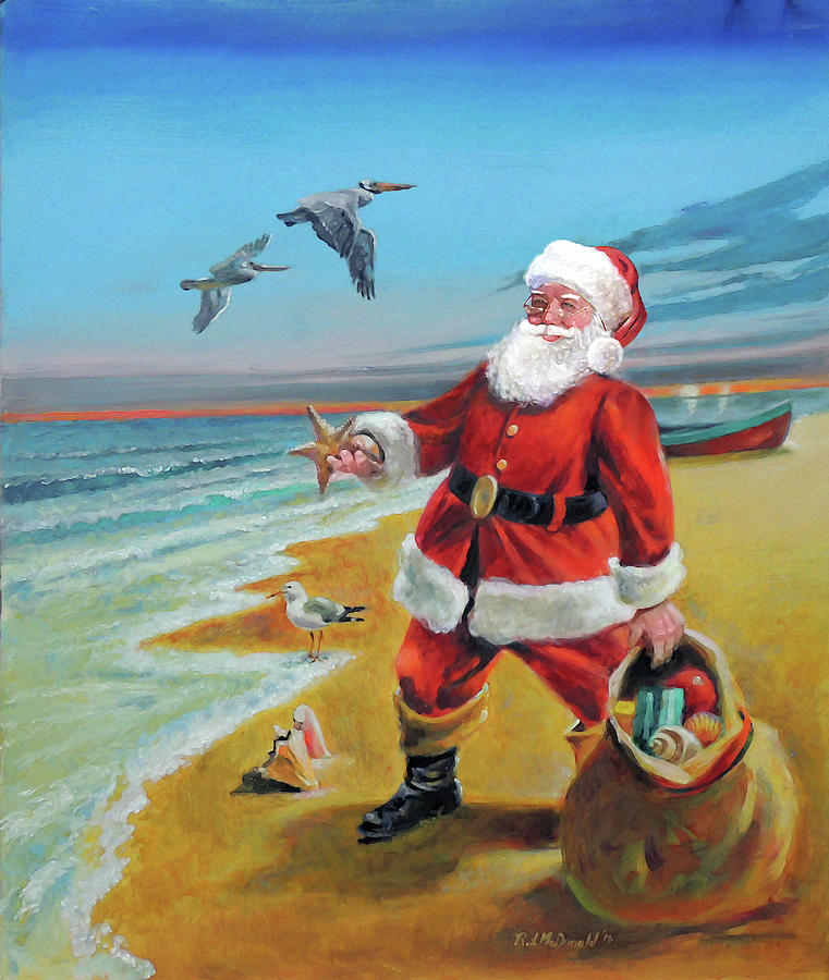 Christmas Painting - Santa Img 2 by R.j. Mcdonald