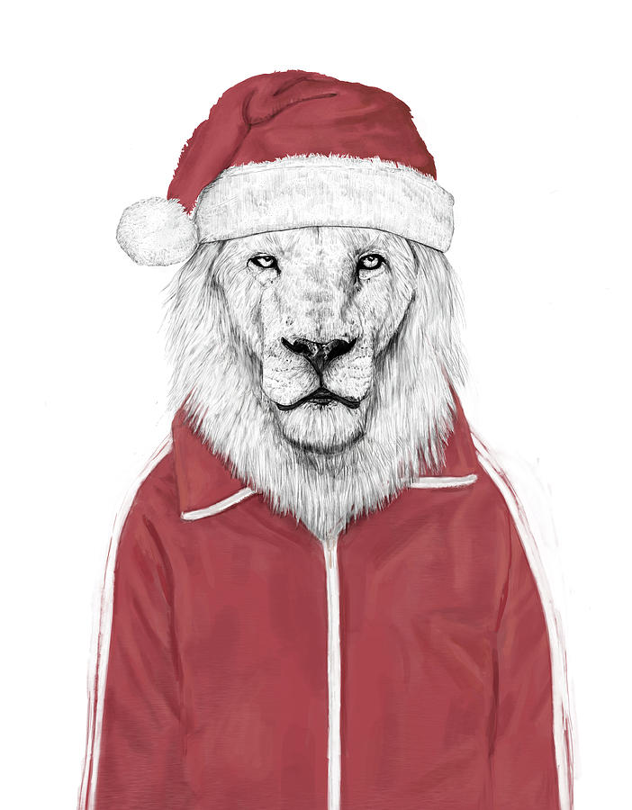 Animal Mixed Media - Santa lion  by Balazs Solti