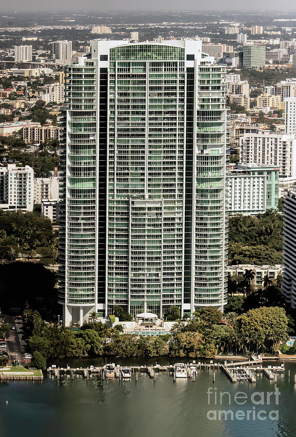 Santa Maria Brickell Condos Building Miami Aerial Photograph by David Oppenheimer
