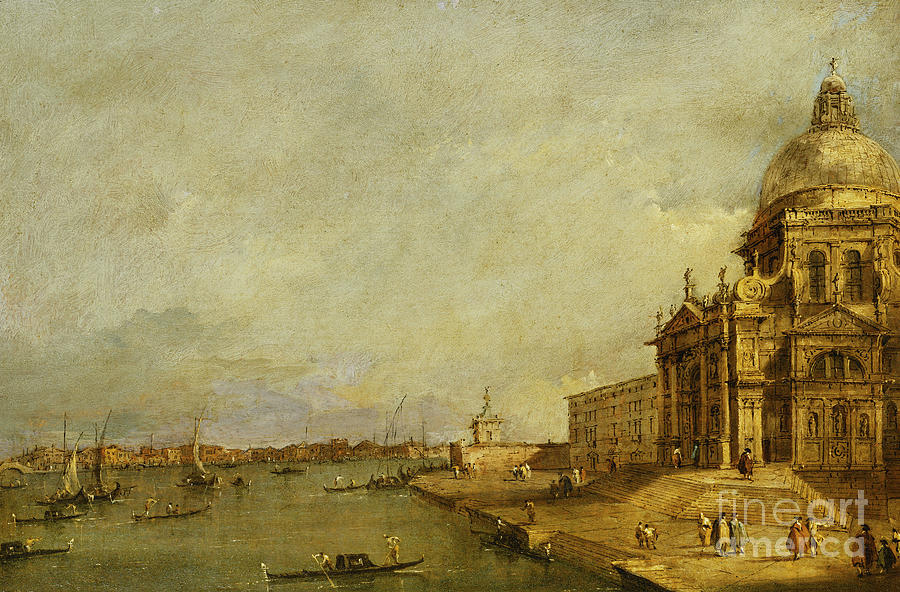 Santa Maria Delle Salute And The Entrance To The Grand Canal, Venice, Looking East Painting by Francesco Guardi
