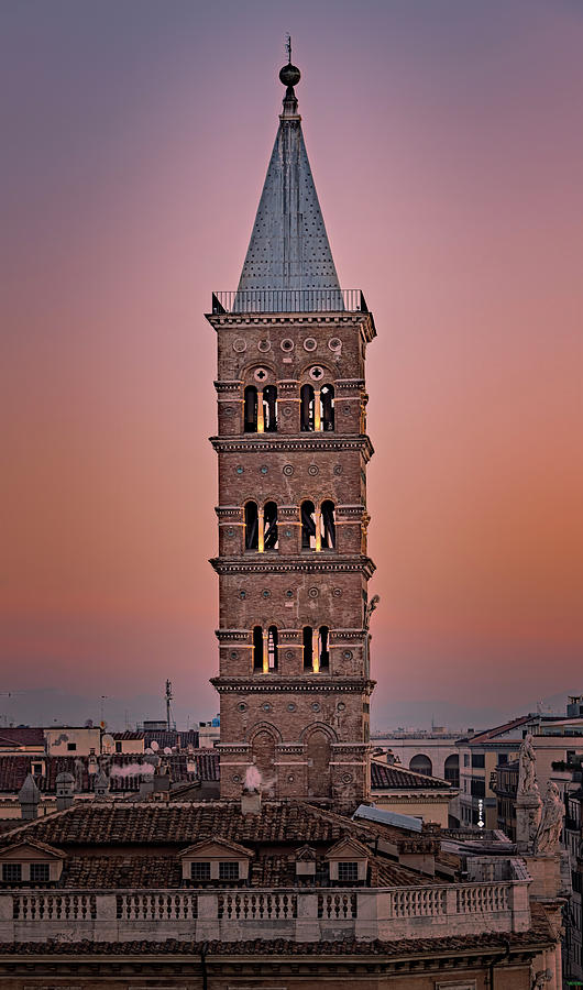 Santa Maria Maggiore Bell Tower Rome Italy Photograph by Joan Carroll