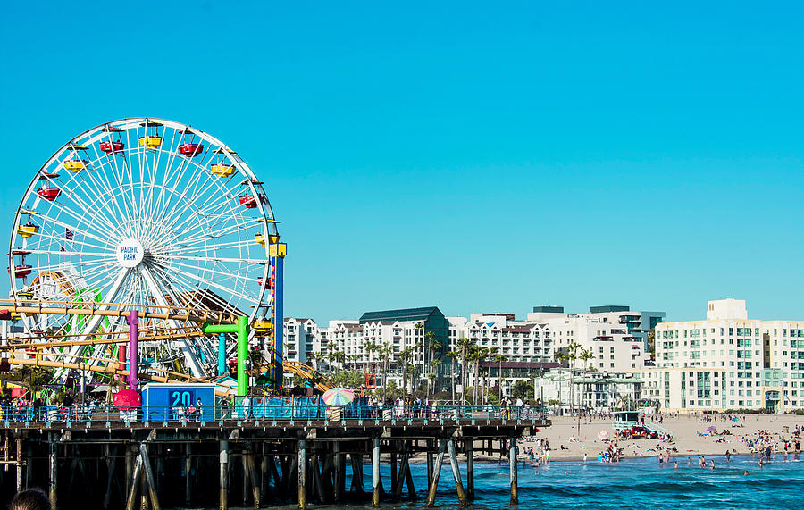 Santa Monica Ferris Wheel - Color Photograph by Michael Paris ...