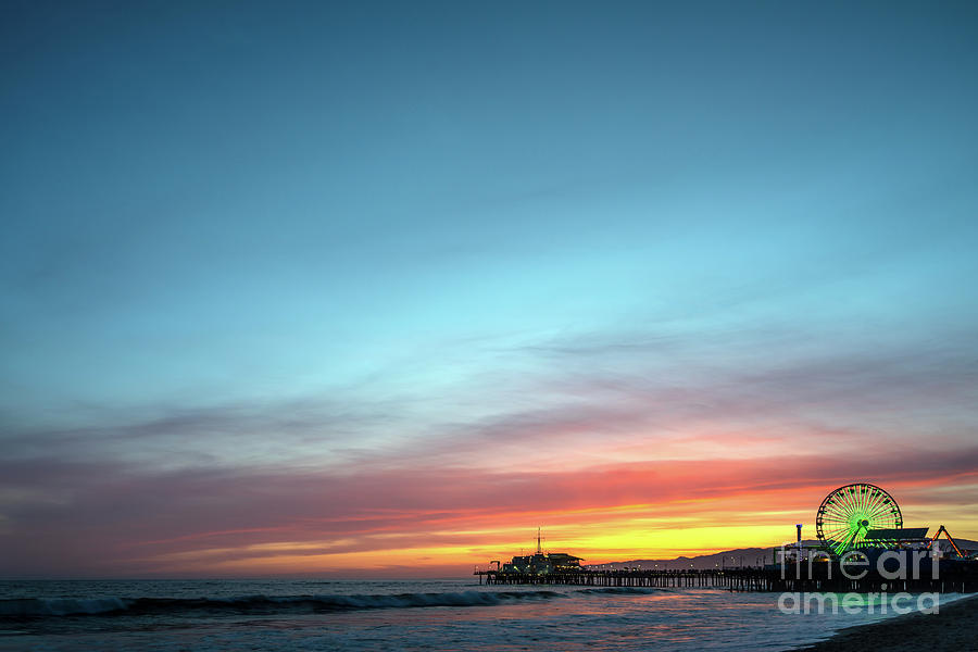 Santa Monica Pier at Sunset Picture Photograph by Paul Velgos