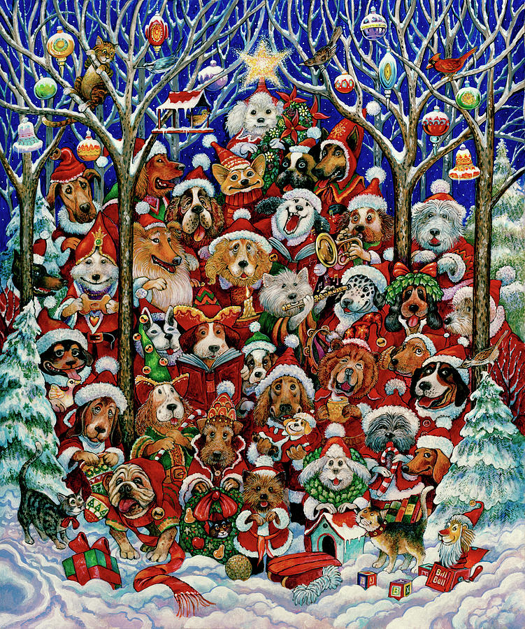 Santa Paws Painting by Bill Bell - Pixels