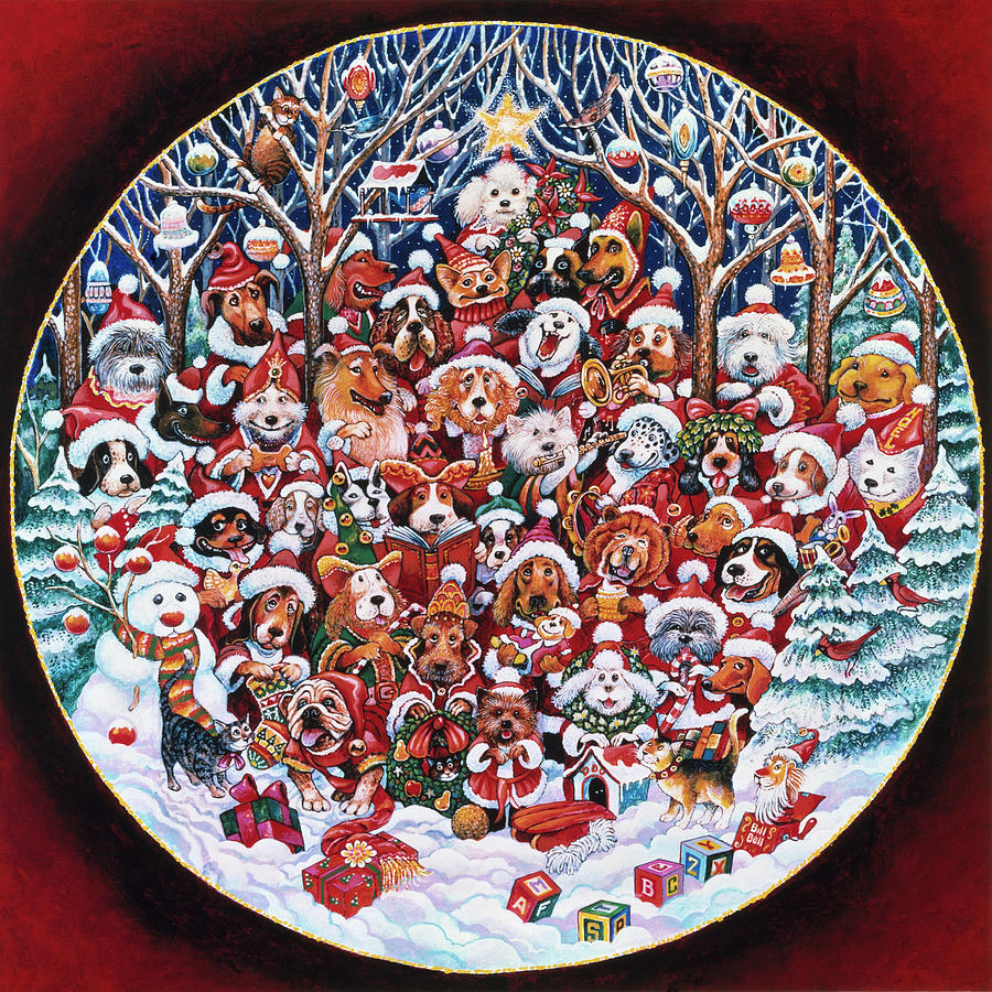 Animal Painting - Santa Paws (pc) by Bill Bell