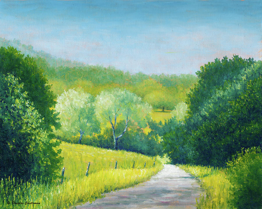 Santa Ynez Hills and Road Painting by Douglas Castleman