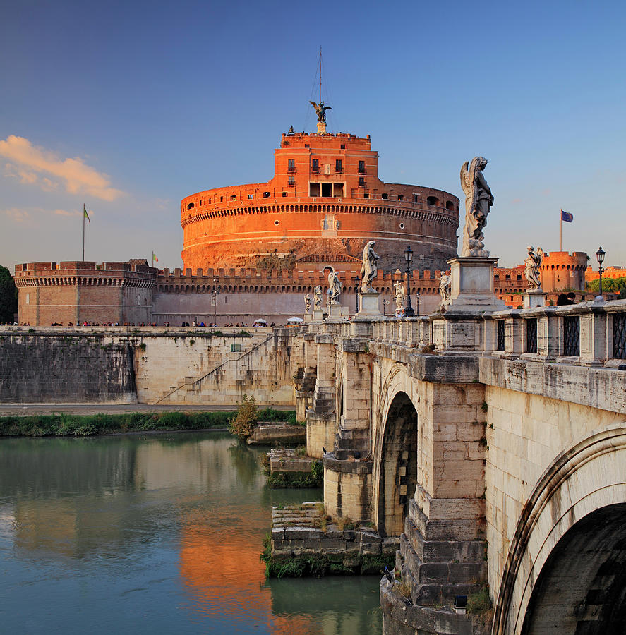 Santangelo Bridge, Rome, Italy Digital Art by Riccardo Spila