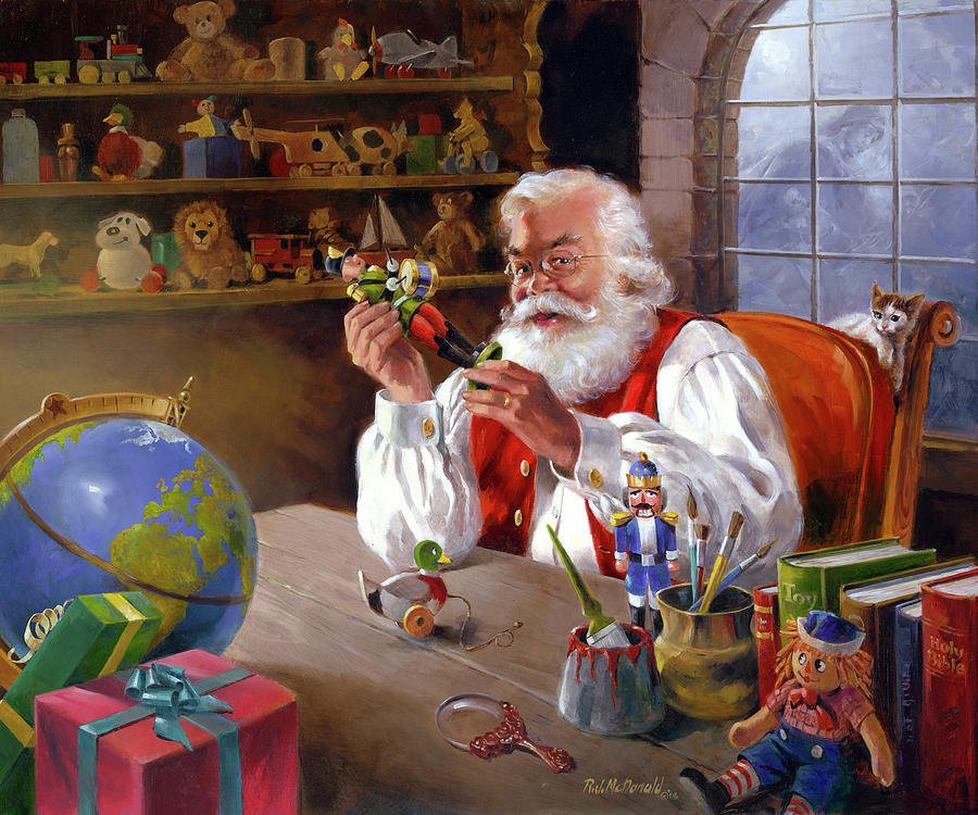 Holiday Painting - Santas Approval by R.j. Mcdonald