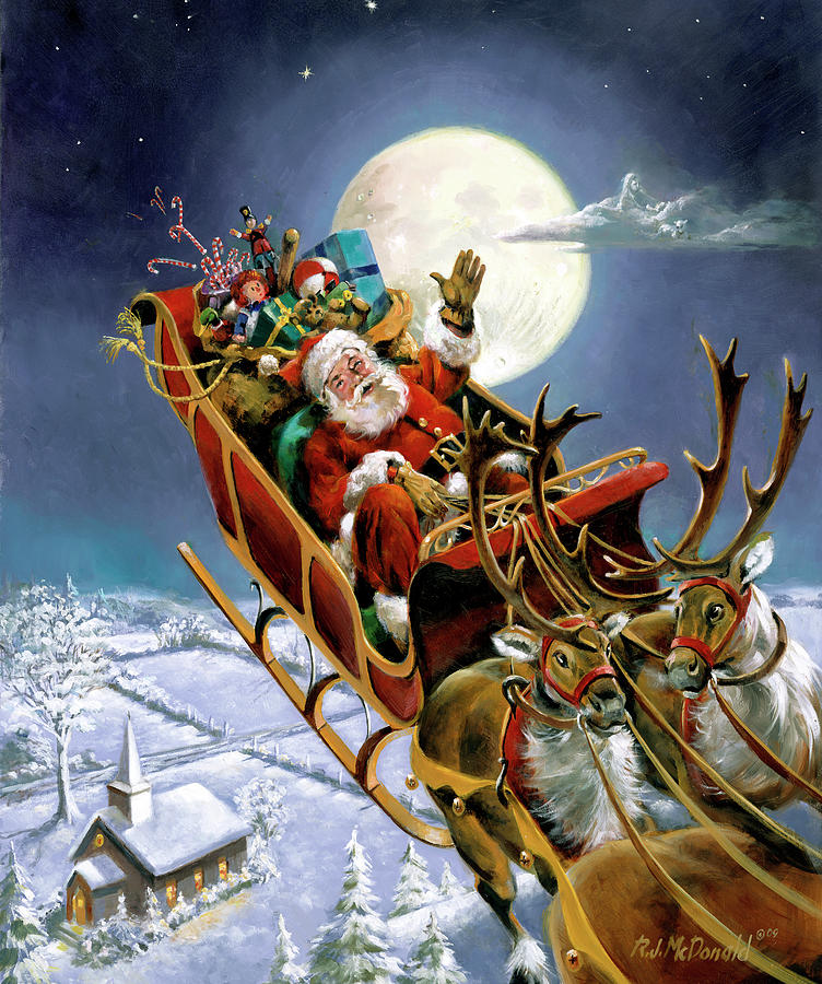 Holiday Painting - Santas Big Night by R.j. Mcdonald