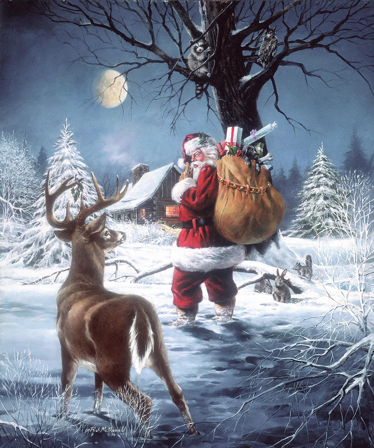 Holiday Painting - Santas Secret by R.j. Mcdonald