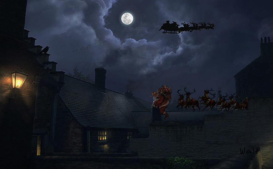 Santas Digital Art by Walter Chamberlain Santas Digital Art by Walter Chamberlain