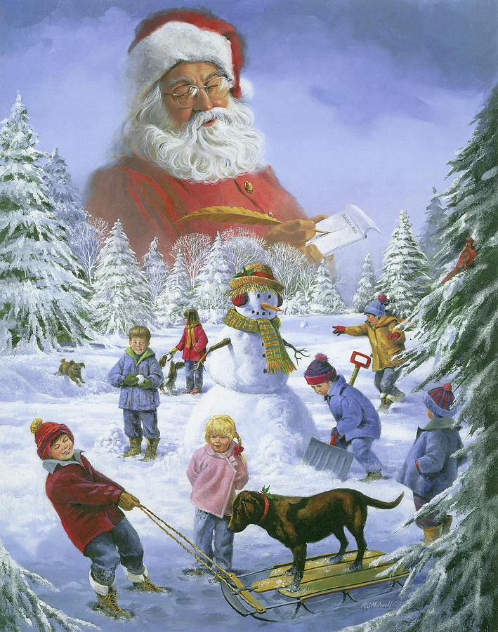 Santa's Watching Painting by R.j. Mcdonald - Fine Art America