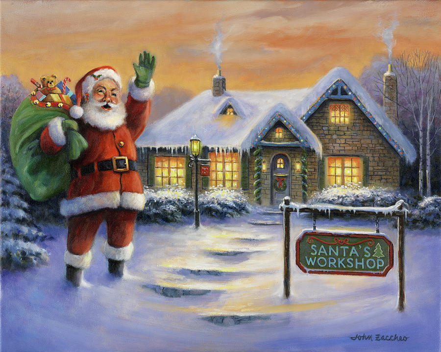 Santa?s Workshop Painting by John Zaccheo - Pixels