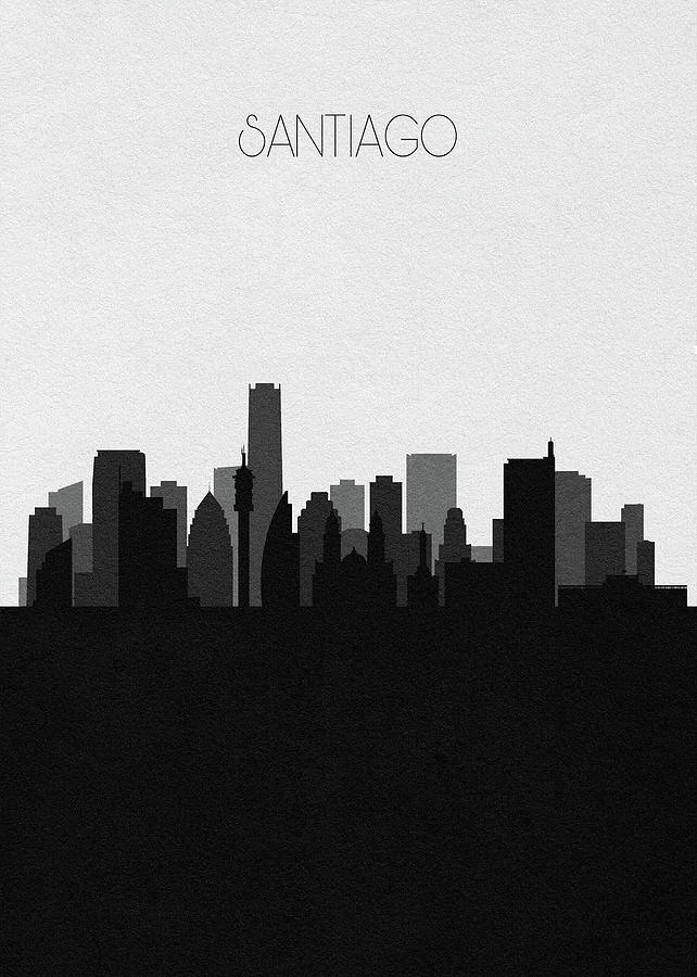 Santiago Cityscape Art Digital Art by Inspirowl Design