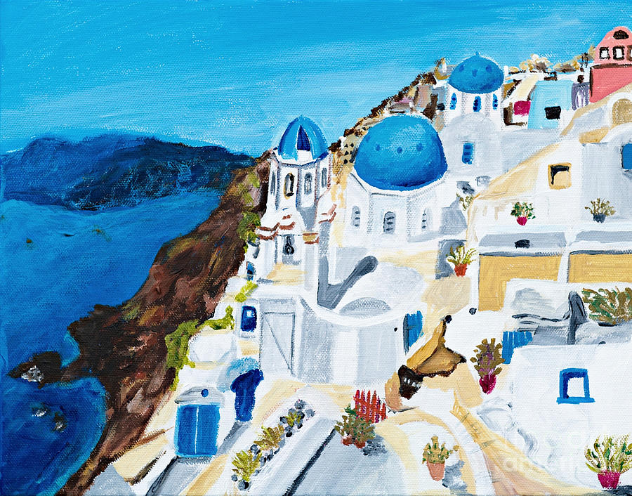 Santorini Painting by Art by Danielle