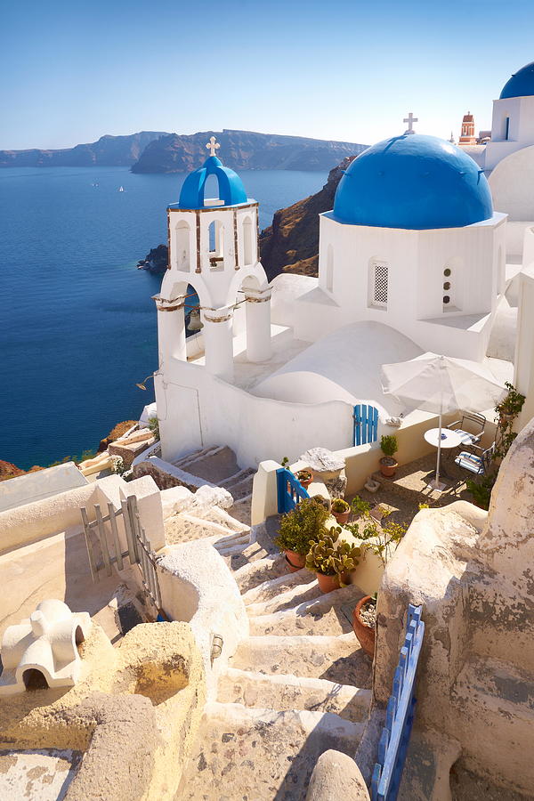 Santorini Caldera Landscape With Greek Photograph By Jan Wlodarczyk 