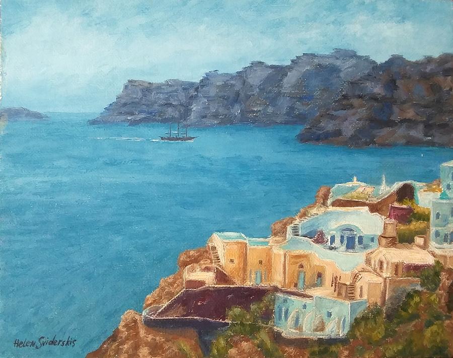 Santorini, Greece. Painting