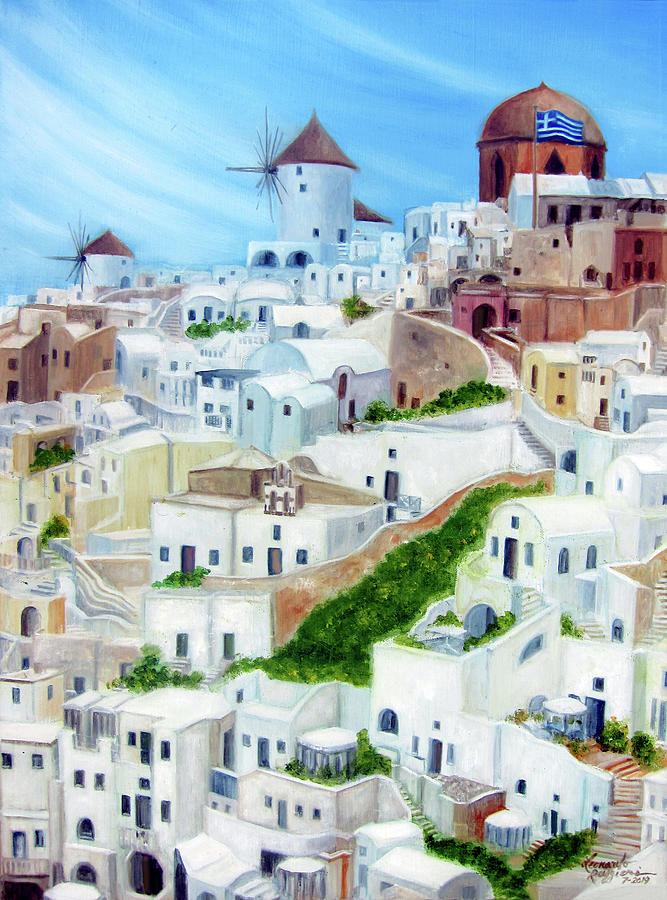 Santorini, Greece Painting by Leonardo Ruggieri - Fine Art America