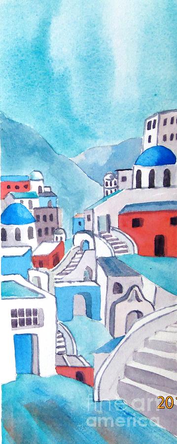 Santorini I Painting by Petra Burgmann