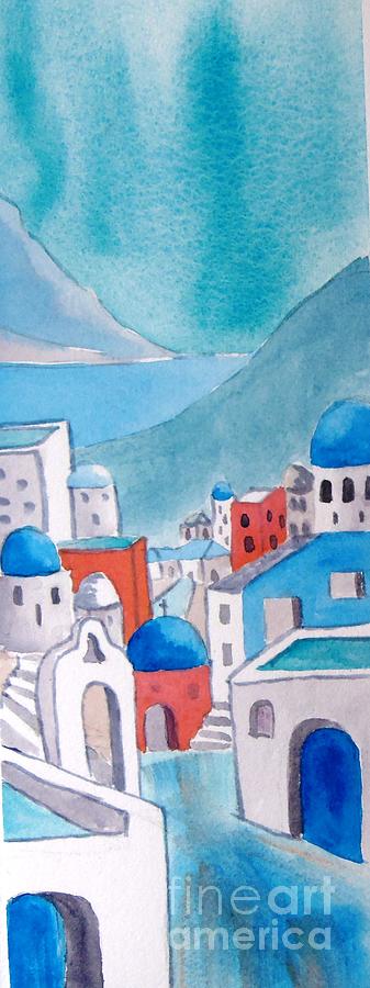 Santorini II Painting by Petra Burgmann