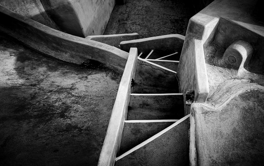 Architecture Photograph - Santorini Stairs by Lidia Vanhamme