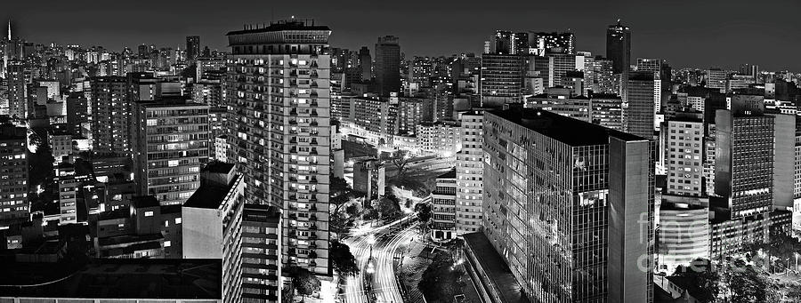 Sao Paulo Downtown by Night Photograph by Carlos Alkmin