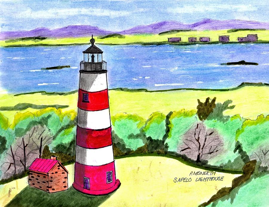 Sapelo Lighthouse Drawing
