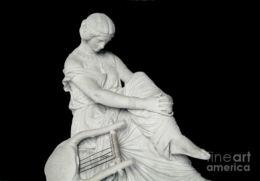 Sapho, Greek Poet Of Antiquity, 1852 Marble Sculpture Photograph by James Pradier