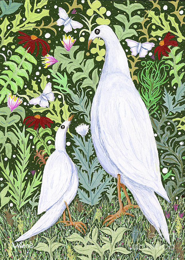 Sapientes Pacis Birds Painting by Lise Winne