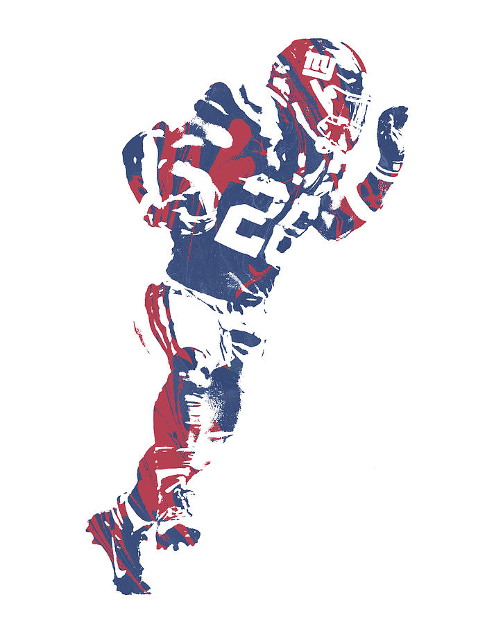 Saquon Barkley NEW YORK GIANTS WATER COLOR PIXEL ART 10 T-Shirt by Joe  Hamilton - Pixels