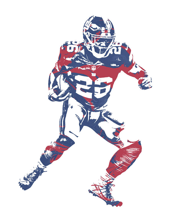 Saquon Barkley NEW YORK GIANTS WATER COLOR PIXEL ART 10 T-Shirt by Joe  Hamilton - Pixels