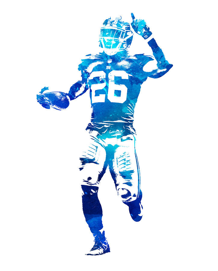 Saquon Barkley NEW YORK GIANTS WATER COLOR PIXEL ART 10 T-Shirt by Joe  Hamilton - Pixels