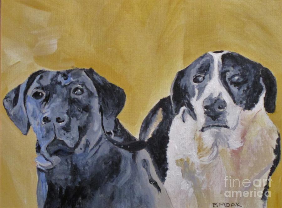 Dog Painting - Sara and Buster by Barbara Moak
