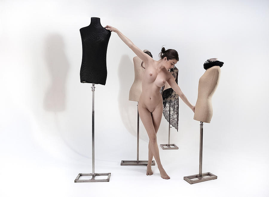 Mannequins Photograph - Sara With Mannequins by Joan Gil Raga