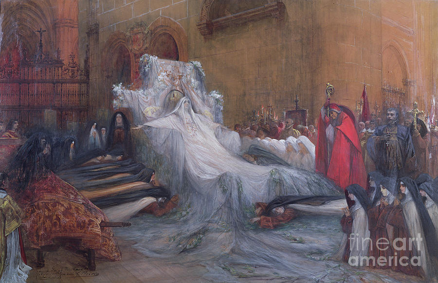 Sarah Bernhardt In The Role Of Saint Teresa Of Avila Painting by Georges Clairin