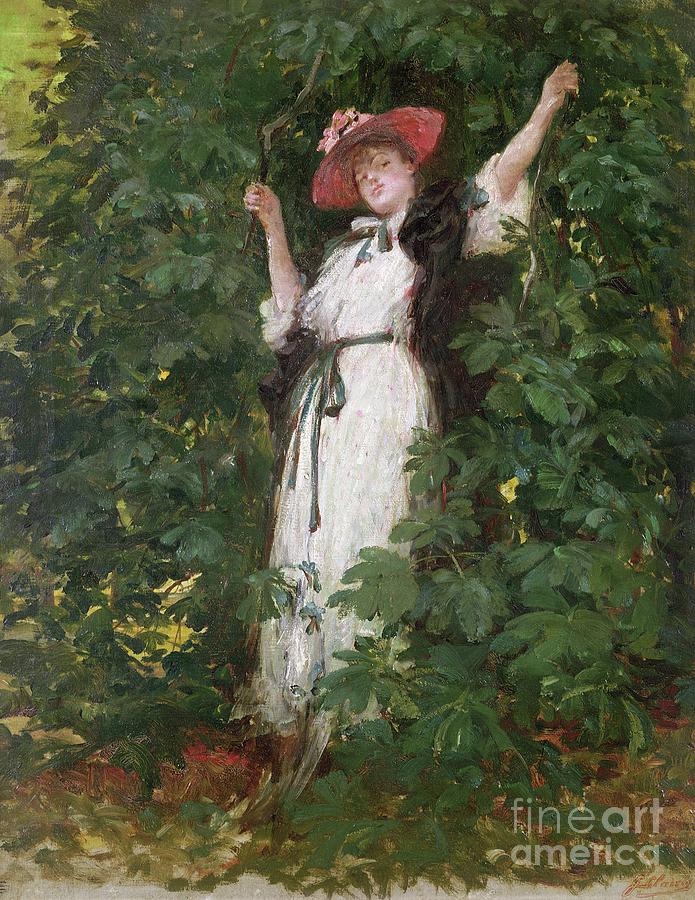 Sarah Bernhardt In The Trees Painting by Georges Clairin