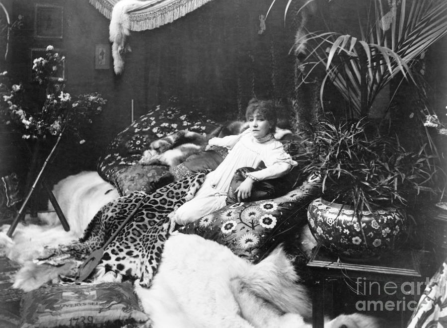 Sarah Bernhardt Relaxing In Salon Photograph by Bettmann
