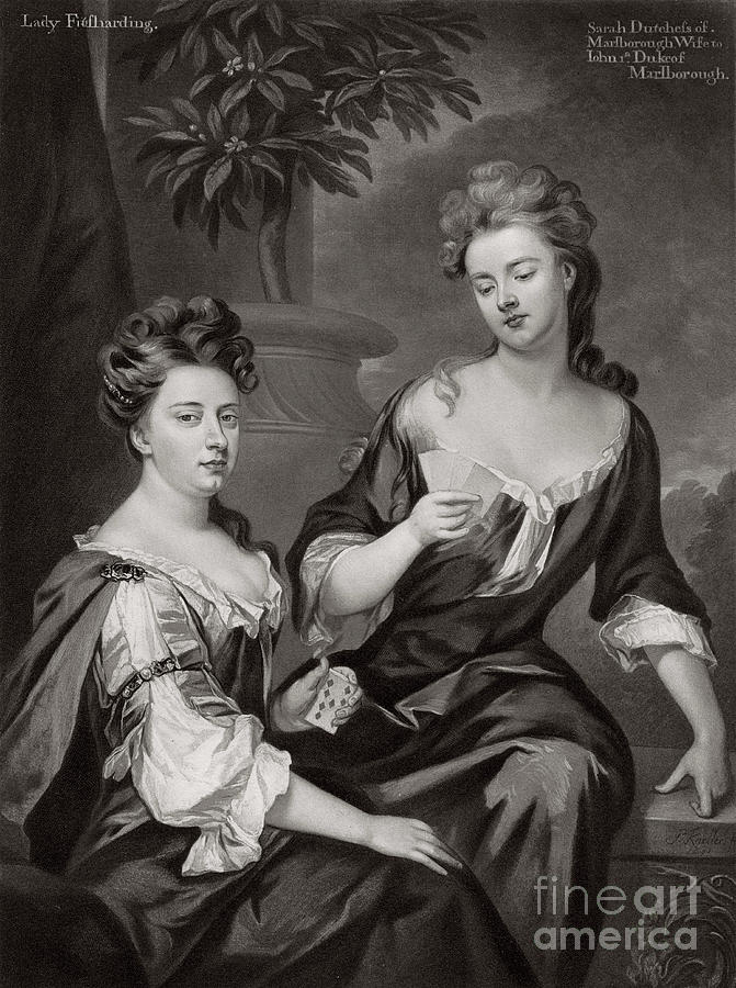 Sarah, Duchess Of Marlborough, And Lady Drawing by Print Collector