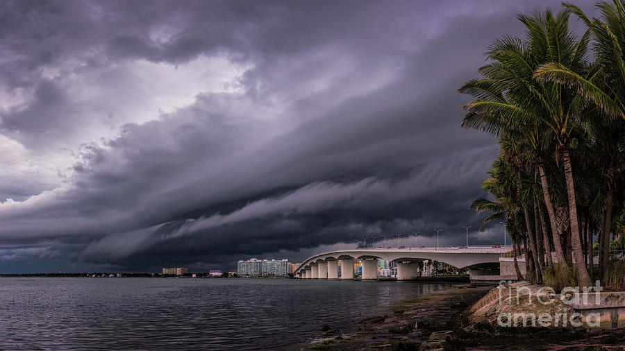 Storm Photograph - Sarasota Shelf Cloud by Damon Powers