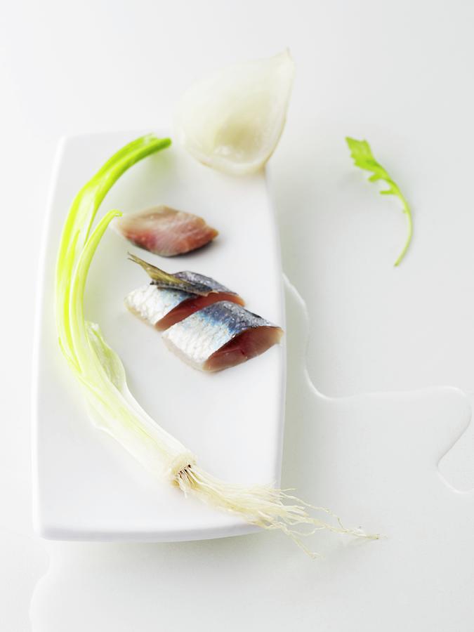 Sardines With Spring Onions And Steamed Fennel Photograph by Atelier Mai 98