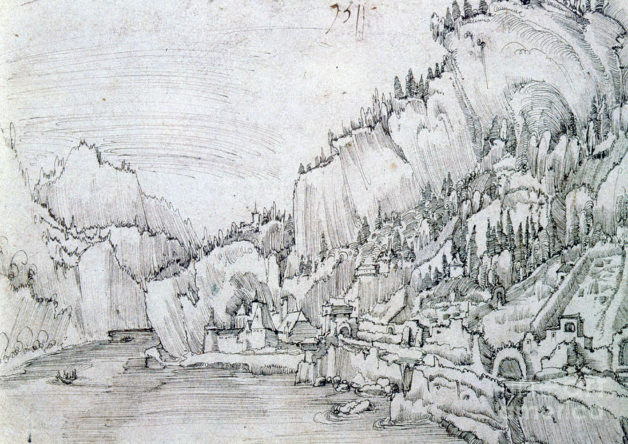 Sarmingstein On The Danube, 16th Drawing by Print Collector