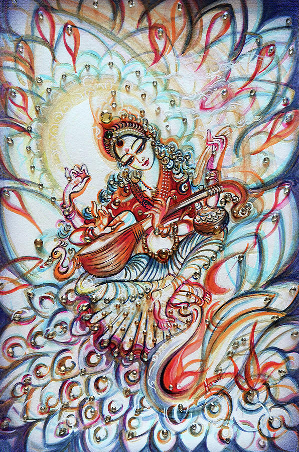 Music Painting - Sarswati - divine  by Harsh Malik