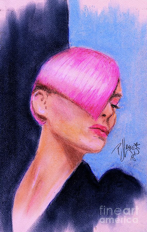 Sassoon style pink Drawing by PJ Lewis