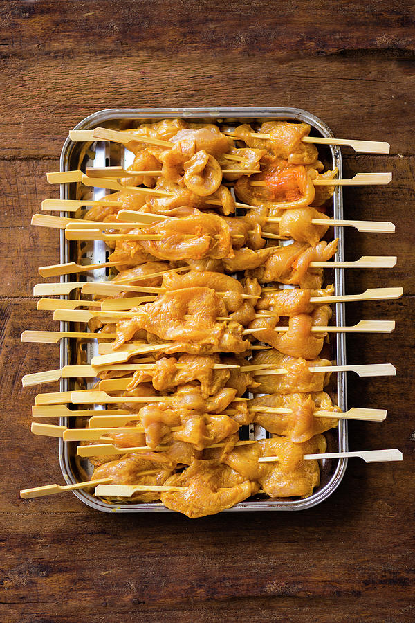 Satay Skewers Ready To Grill Photograph by Eising Studio