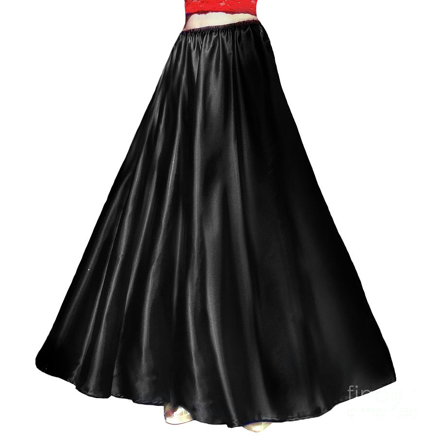 Satin maxi skirt. Ameynra classic. Black color Photograph by Sofia ...