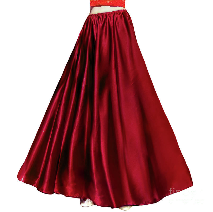 maroon satin maxi skirt