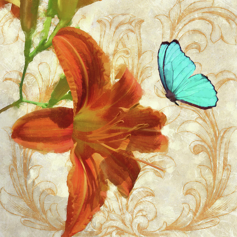 Lily Digital Art - Satsuma Day Lily II by Tina Lavoie