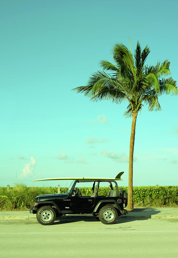 Surfer Photograph - Saturday Surfer Jeep by Laura Fasulo Surfer Photograph - Saturday Surfer Jeep by Laura Fasulo